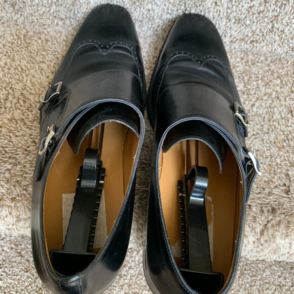 Magnanni Men\'s Black Double Monk Strap Shoes. main image 7